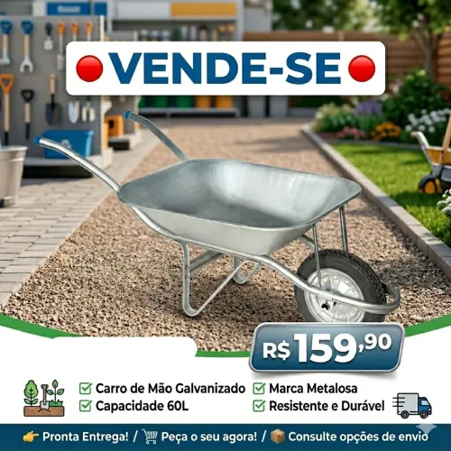 Carro de mão galvanizado novo
