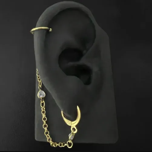 Promoção | Brincos Ear Cuff banhado a ouro 24k | GARANTIA E ENTREGA GRÁTIS