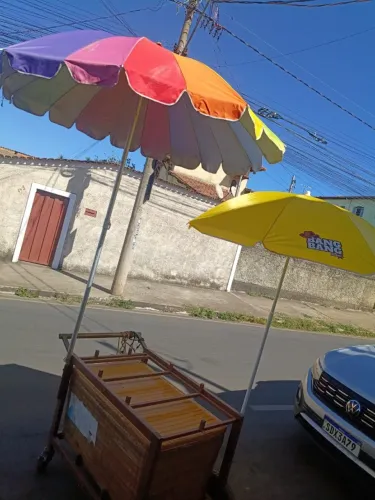 Vendo carrinho + caixa de isopor + sombrinha