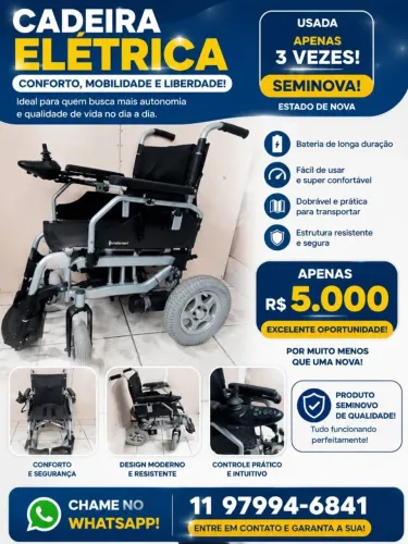 Cadeira de Rodas Motorizada Dobrável modelo D1000 - Dellamed