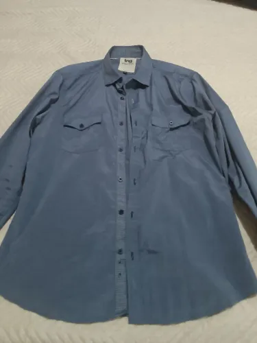 Camisa social Azul TNG slim fit Tam. G