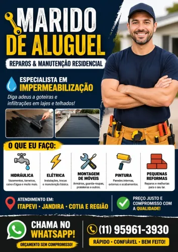 Marido de Aluguel/Eletricista/Impermeabilização de telhados e lajes.