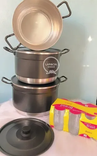 Kit Panelas Grandes + Jogo de Copos