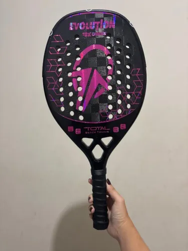 Raquete Beach Tennis Material Carbono 18k Total Evolution (2 meses de uso) - muito nova.