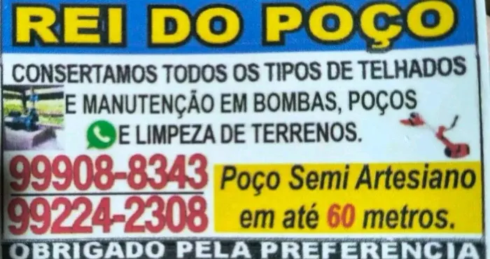 Disk poço artesiano em até 60 metros e limpeza de poço artesiano e cacimba 