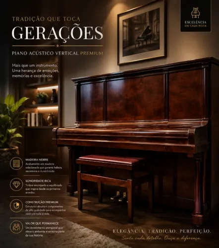 Raridade Histórica: Piano Vertical Brasil (Anos 50) - Mecânica Francesa Schwander