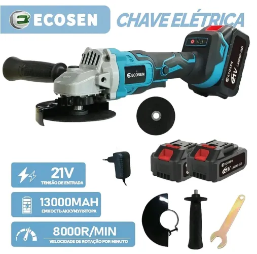 LIXADEIRA ESMERILHADEIRA ANGULAR BATERIA DE LÍTIO 21V 820 WATTS 115MM 4.1/2 0-800 RPM 220V
