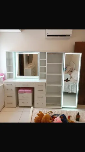 Kit completo (penteadeira jateada + espelho jateado por encomenda)