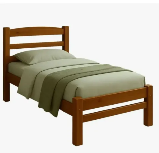 Cama Imbuia Maciça Solteiro
