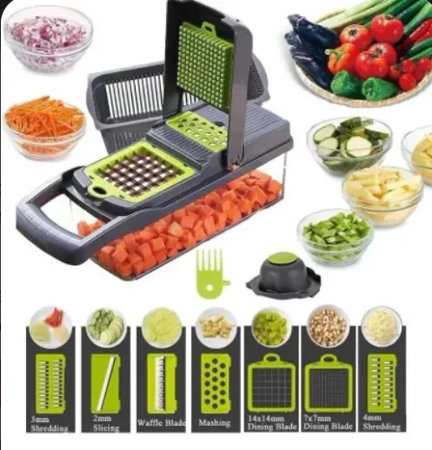 Cortador muitfucional fatiador de verduras ,legumes e trutas. Com 16 peças .