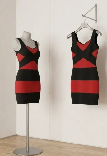 Vestido tubinho vermelho e preto  NUNCA usado é NOVO da Thailand 