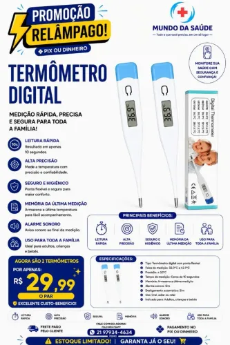2 termômetros digital R$ 29,99 ppromoção (Pix ou dinheiro)
