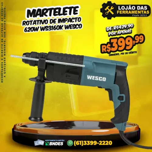 Martelete Rotativo Impacto 620w Ws3160k Wesco