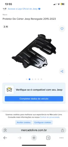 Protetor de Carter vários modelos carros novos