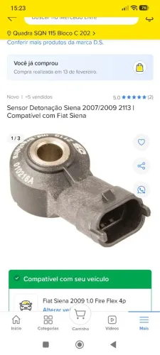 Sensor de detonação Siena 2009
