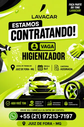Vaga Higienizador Veicular Empresarial