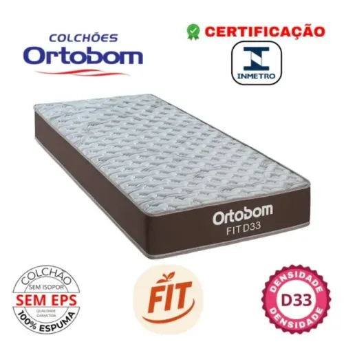 Colchão Solteiro Fit D33 17 cm - ORTOBOM 100% Espuma, Suporta 100 kg