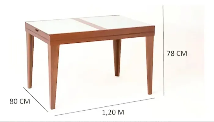 Mesa retrátil madeira com laca