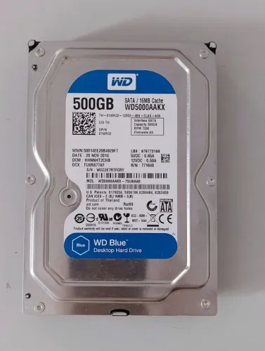 HD interno Wester Digital 500GB Sata 7200RPM Blue - WD5000AAKX - Usado