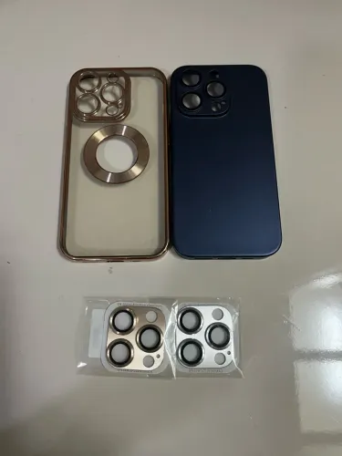 Kit 2 capinhas iPhone 14 Pro + 2 lentes