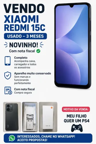 Celular xiaomi note 15C completo 