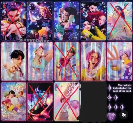 Cards/Cartas Saja Boys e Huntrix McDonald's das Guerreiras do Kpop