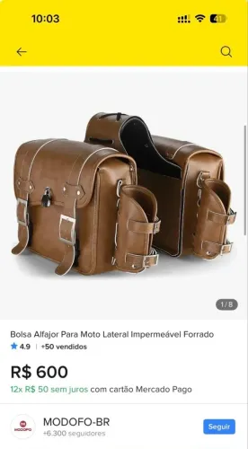 Alforge Lateral para Moto Custom