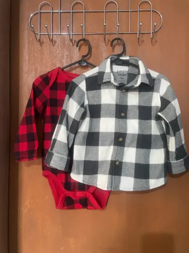 Blusa xadrez 12-18 meses