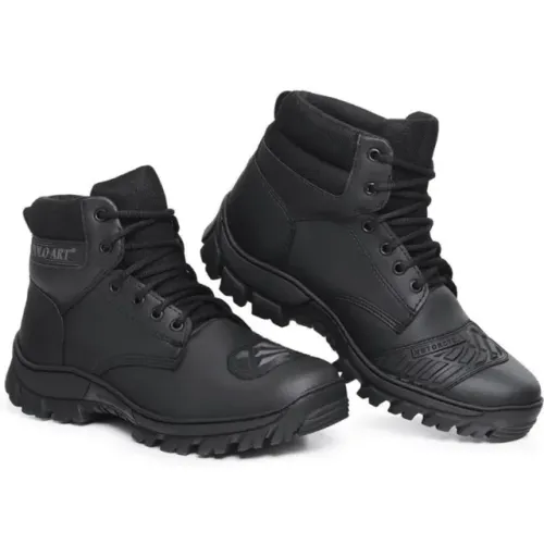 Super Promo Shopee! Coturno Motociclista - Bota com Protetor de Marcha + Bico Reforçado
