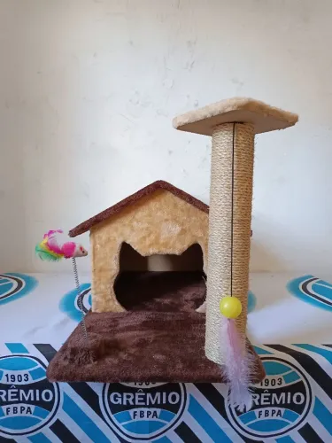 Casinha e arranhador para gatos