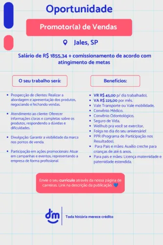 Promotor de Vendas (Jales, SP)