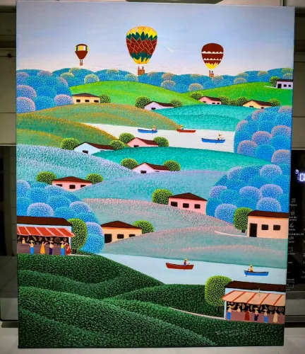 Robson barros tema paisagem com balões 