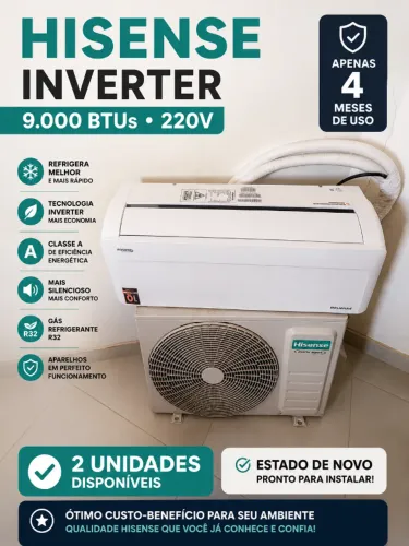 Ar-condicionado Hisense Inverter 9.000 BTUs 220V | Apenas 4 meses de uso