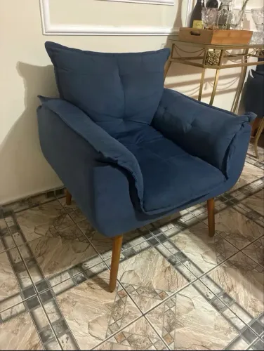 POLTRONA SUEDE AZUL-MARINHO 