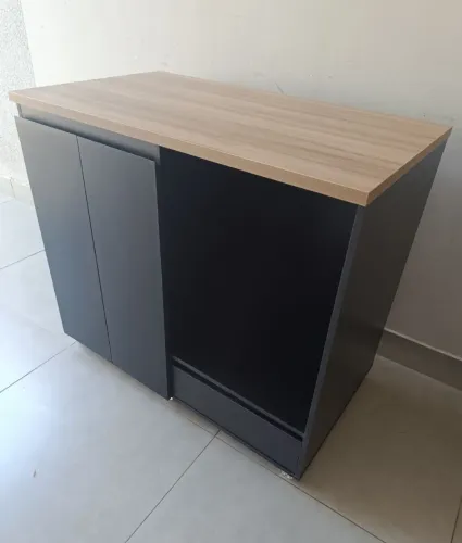 Balcão Frigobar MDF Novo 2 Portas 1 Gaveta - Entrego