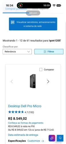 Dell micro pro qcm1250 i5 14th 8GB 256GB