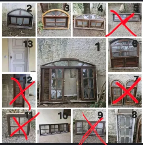 Janelas e Porta de Madeira Maciça - Demolição