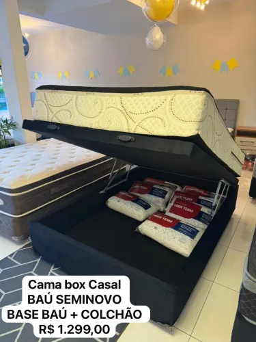 Cama box baú CASAL SEMINOVA TOP. - ENTREGO