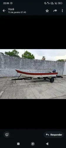 Conjunto barco , carreta e motor 