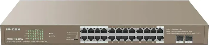 Switch 24p Ip-com G1126p-24-410w +2p Sfp POE