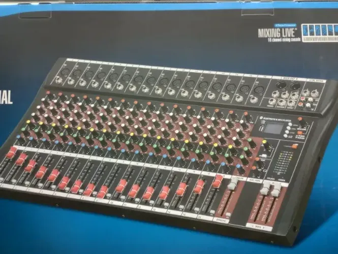 Console Le-712 Mesa De Som 12 Canais Bluetooth Usb Mixer Mp3