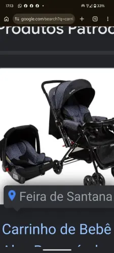 Carrinho de bebê com bb conforto