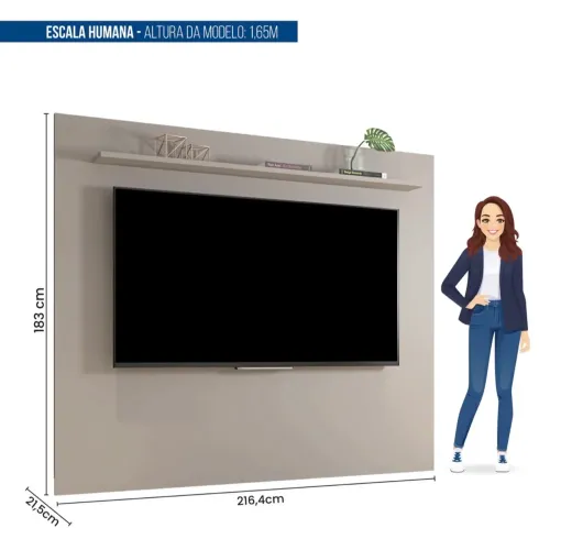 Painel de tv até 75 Polegadas 1 prateleira