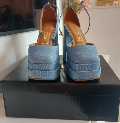 Sapato plataforma jeans Vizzano novo