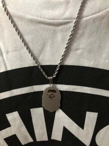 Bape Pingente Logo Prata