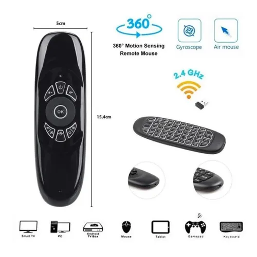 Controle Universal Teclado Air Mouse Wireless Para Tv PC Game Tv Box