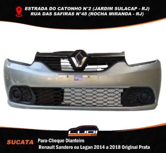 Para-choque dianteiro Renault Sandero ou Logan 2014 à 2018 original prata