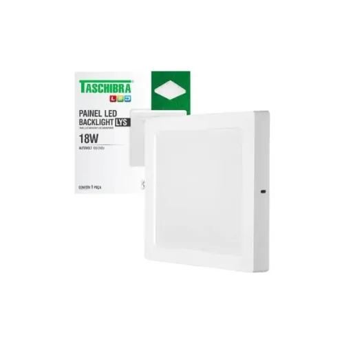 Painel Plafon Luminária Led Quadrado Sobrepor 18w Bivolt Cor Branco/Fria (6500k) 110V/220V