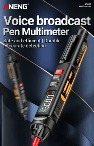 ANENG-A3009 Mini Caneta Multímetro Digital, Smart Voice Broadcast Tester, Multimetro DC AC