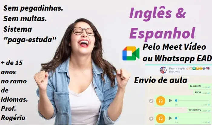 Aulas de inglês, aulas de espanhol, aulas de português - Professor Particular